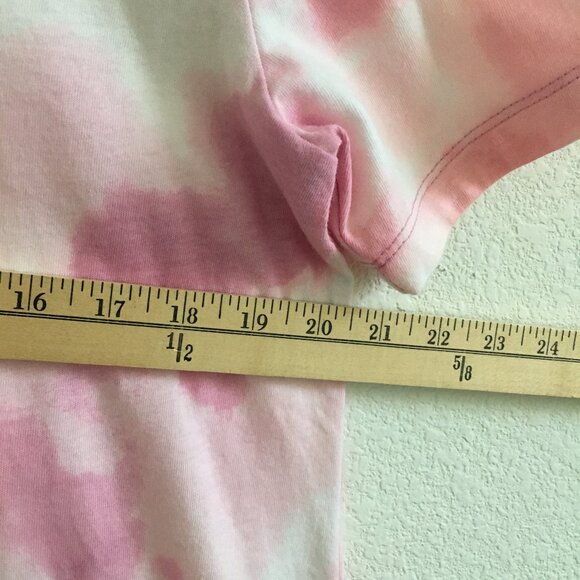 Puma T-Shirt Womens Medium Pink Tie Dye Cotton Blend Crew Neck - Picture 10 of 11
